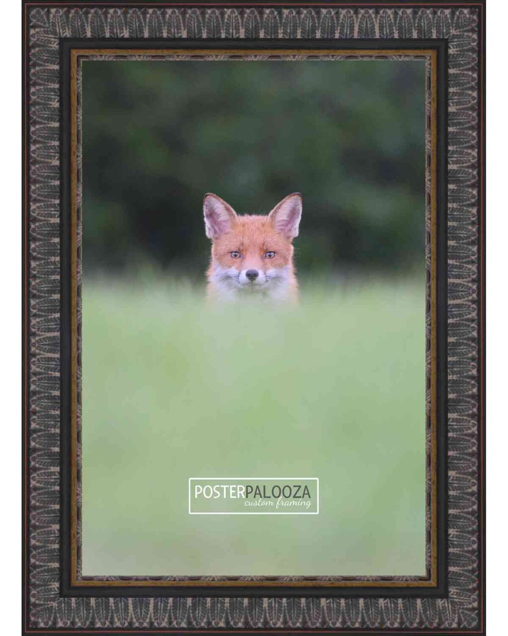 Photo Size Ornate Black Picture Frame - UV Acrylic, Foam Board Backing, Hanging Hardware